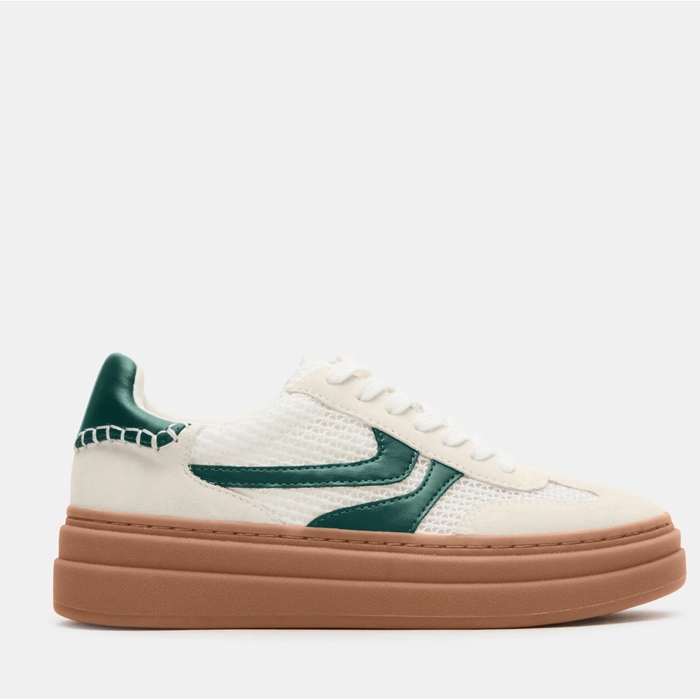 ❤️🔥BOGO FREE NWT Steve Madden Dodge Green White Platform Sneakers Gym Shoes 10 - Picture 2 of 6